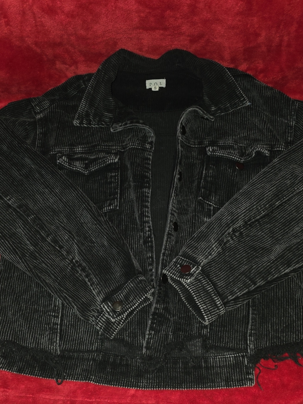 Pol Black Corduroy Shirt Jacket